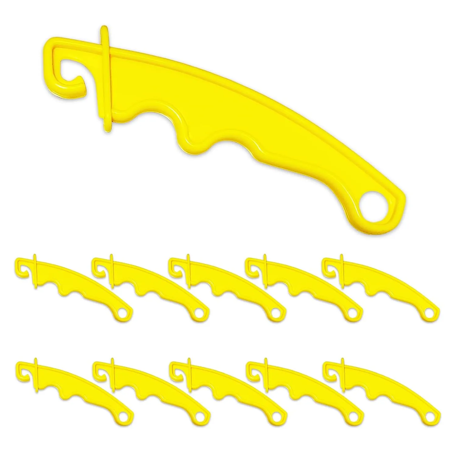 QMARK 10 Pack Electric Fence Plastic Gate, Electric Fence Gate Handles, Insulated Plastic Hook, 8 Inch Portable Yellow Handles
