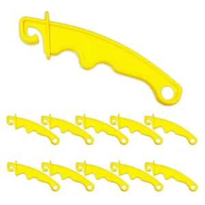 QMARK 10 Pack Electric Fence Plastic Gate, Electric Fence Gate Handles, Insulated Plastic Hook, 8 Inch Portable Yellow Handles