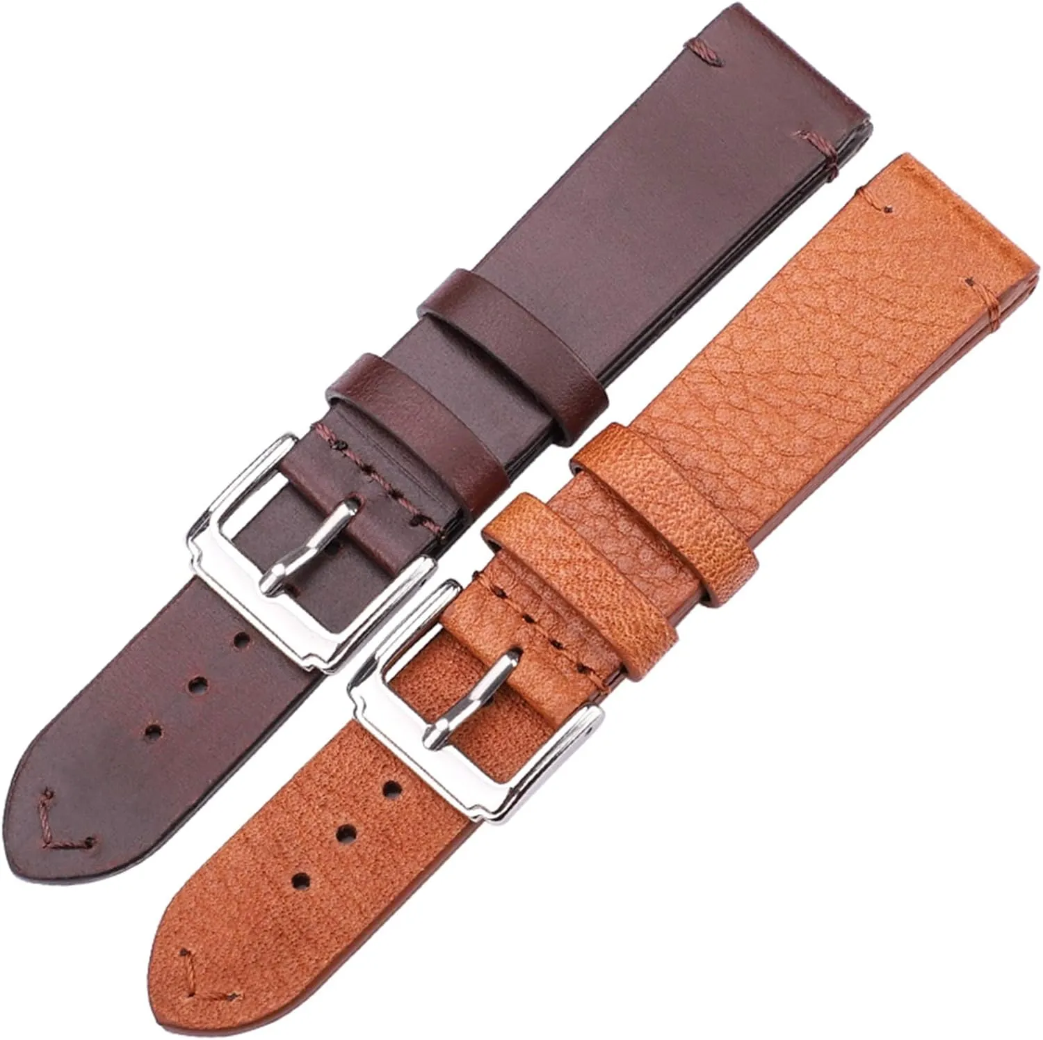 Quick Release Watch Strap Watch Band, 18mm/20mm/22mm Handmade Wax Oil Leather Watchbands Retro Men Watch Band Strap Genuine Leather Pin Buckle Watch Strap