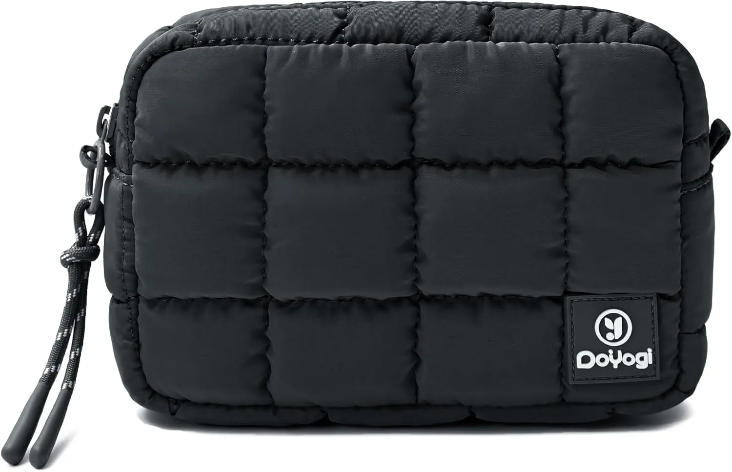 Quilted Cosmetic Bag, Puffer Makeup Bags, Crossbody Purses for women,Cute Travel Toiletry Bag for Women (Charcoal)