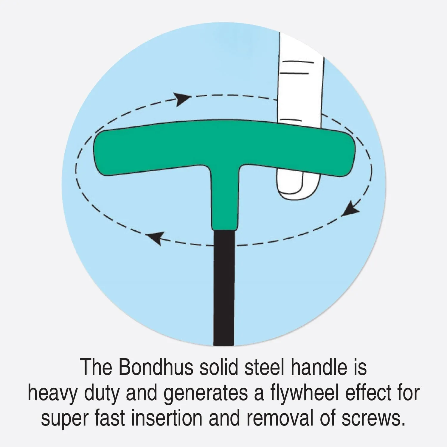 "Bondhus 13390 Set of 10 Hex T-handles w/Stand, sizes 3/32-3/8""", multi, one size