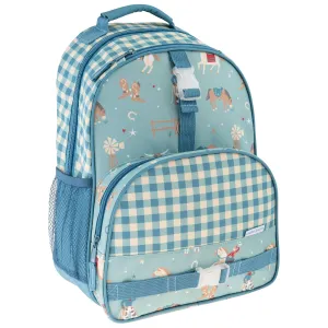 "Little Buckaroo" Blue Gingham Boys' Backpack