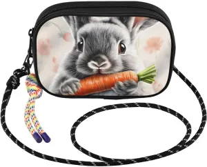 Rabbit Carrot Cute Crossbody Bag for Women Cell Phone Purses Women's Small Shoulder Handbags Wallet Purse with Strap
