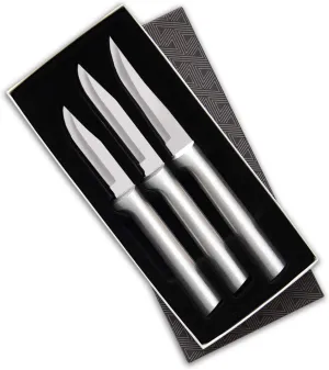 Rada Cutlery 3-Piece Paring Knife Galore Knife Gift Set , Made in USA, Silver Handles