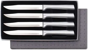 Rada Cutlery 4-Piece Utility Steak Knife Gift Set, Silver Handles