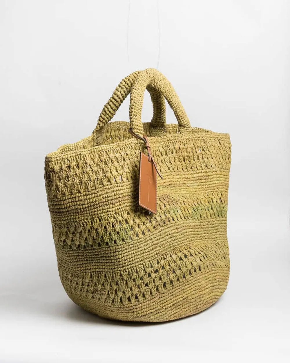 Raffia Tote in Khaki