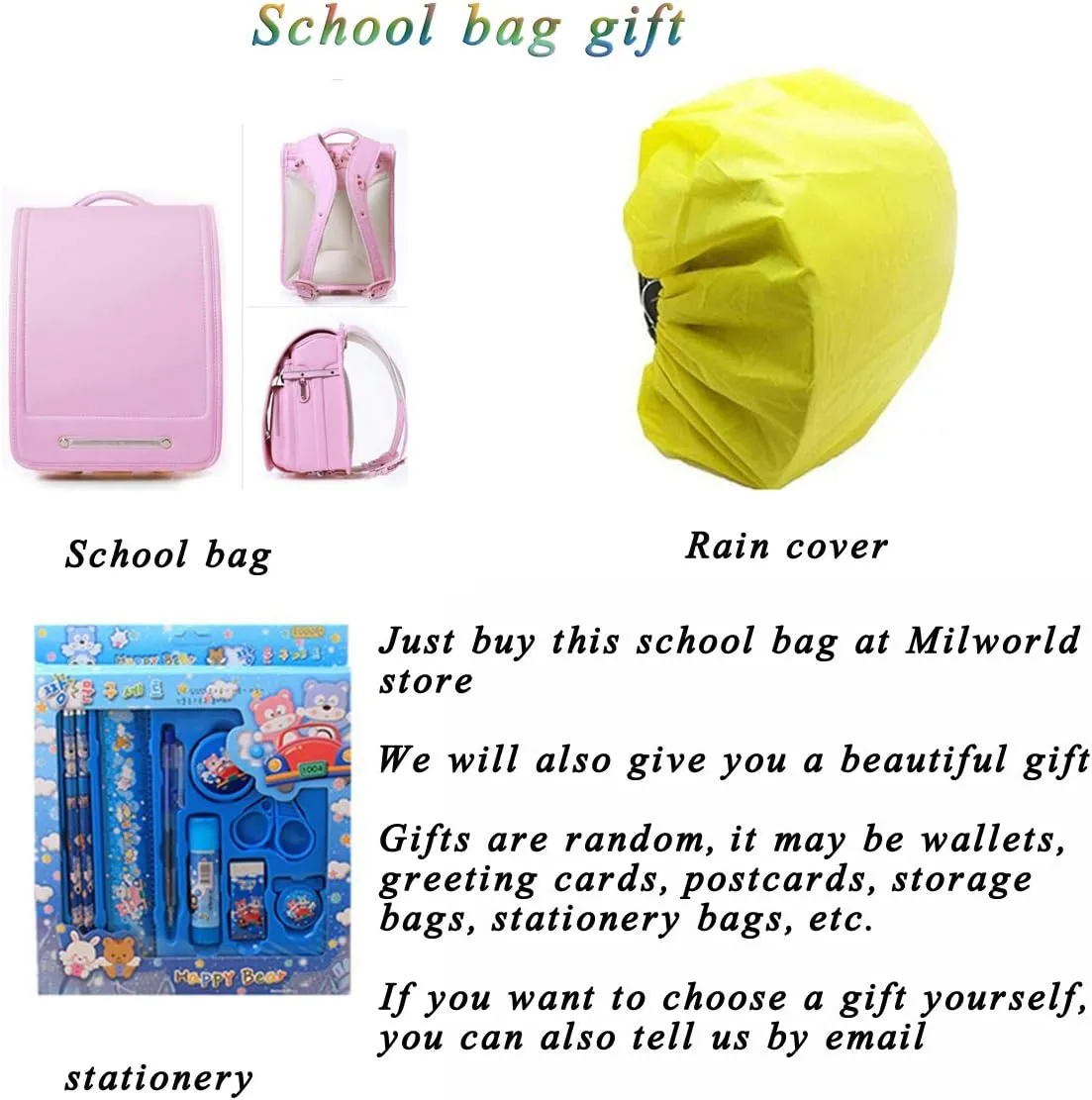 randoseru backpack japanese school bags Senior PU leather give small gift