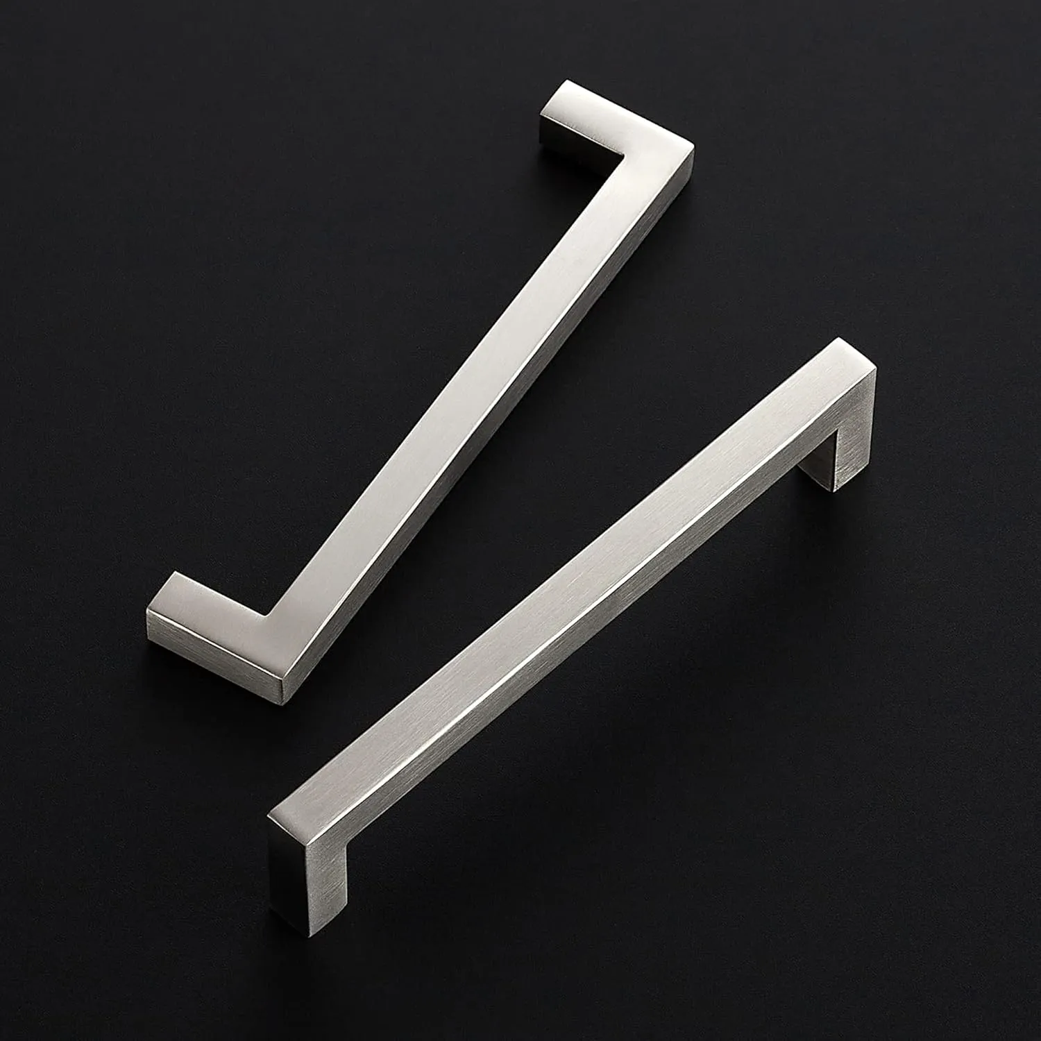 Ravinte 10 Pack 6-1/4 Inch Kitchen Square Cabinet Handles Satin Nickel Pulls Brushed Nickel Kitchen Cabinet Hardware Handles for Cupboard Drawer Pulls