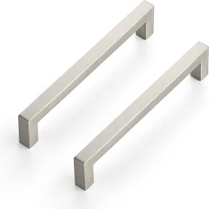 Ravinte 10 Pack 6-1/4 Inch Kitchen Square Cabinet Handles Satin Nickel Pulls Brushed Nickel Kitchen Cabinet Hardware Handles for Cupboard Drawer Pulls