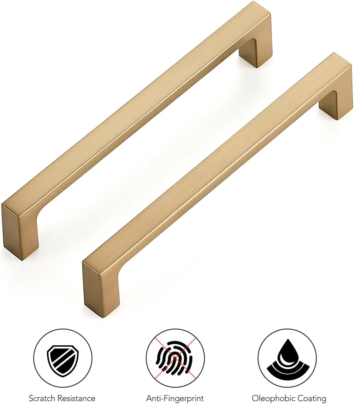 Ravinte 10 Pack Solid 5 Inch Square Cabinet Handles - Champagne Bronze Pulls for Drawers and Kitchen Cabinets - Hardware