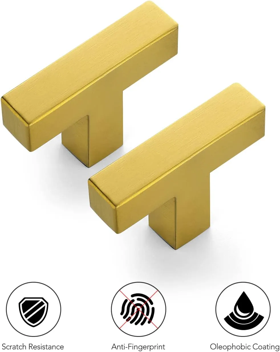 Ravinte 12 Pack 2 inch Length Square Cabinet Pulls Brushed Brass Stainless Steel Kitchen Drawer Pulls Cupboard Handles Cabinet Handles