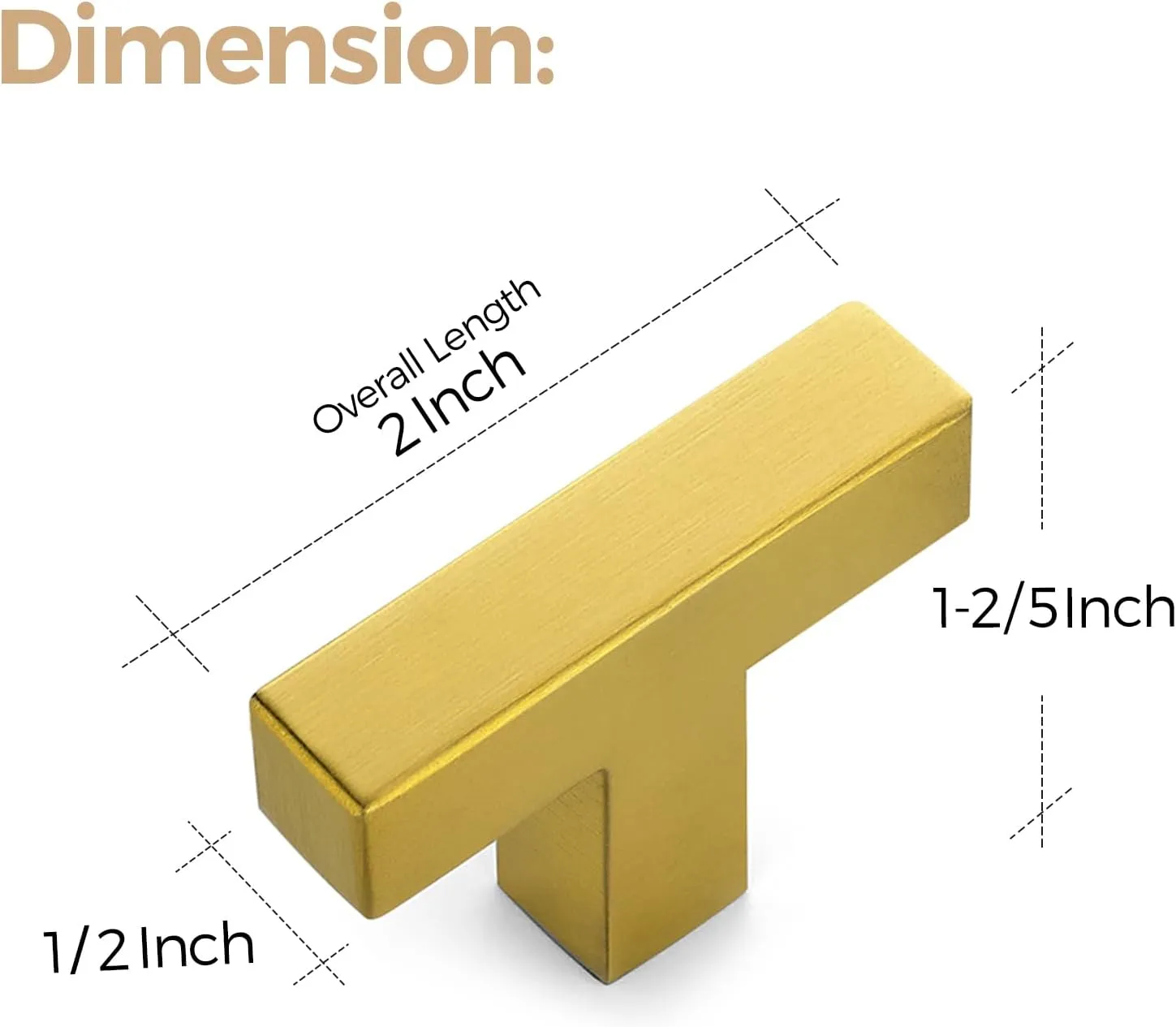 Ravinte 12 Pack 2 inch Length Square Cabinet Pulls Brushed Brass Stainless Steel Kitchen Drawer Pulls Cupboard Handles Cabinet Handles