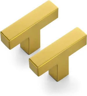 Ravinte 12 Pack 2 inch Length Square Cabinet Pulls Brushed Brass Stainless Steel Kitchen Drawer Pulls Cupboard Handles Cabinet Handles