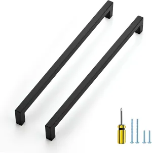 Ravinte 20 Pack Squre Cabinet Pulls 11-1/3 Inch Black Kitchen Cabinet Handles Matte Black Kitchen Hardware Drawer Pulls Drawer Handle Come with Screwdriver