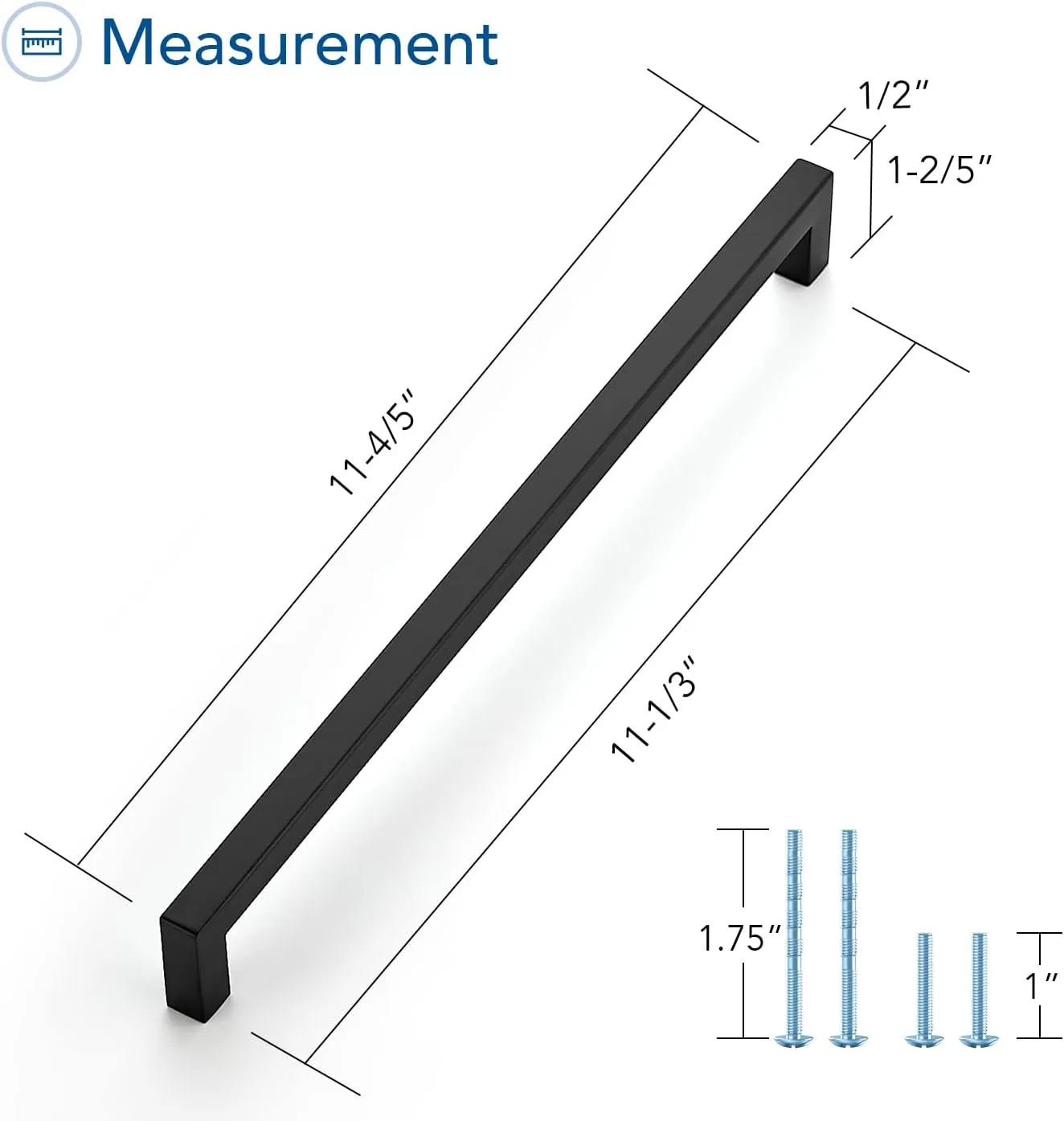 Ravinte 20 Pack Squre Cabinet Pulls 11-1/3 Inch Black Kitchen Cabinet Handles Matte Black Kitchen Hardware Drawer Pulls Drawer Handle Come with Screwdriver