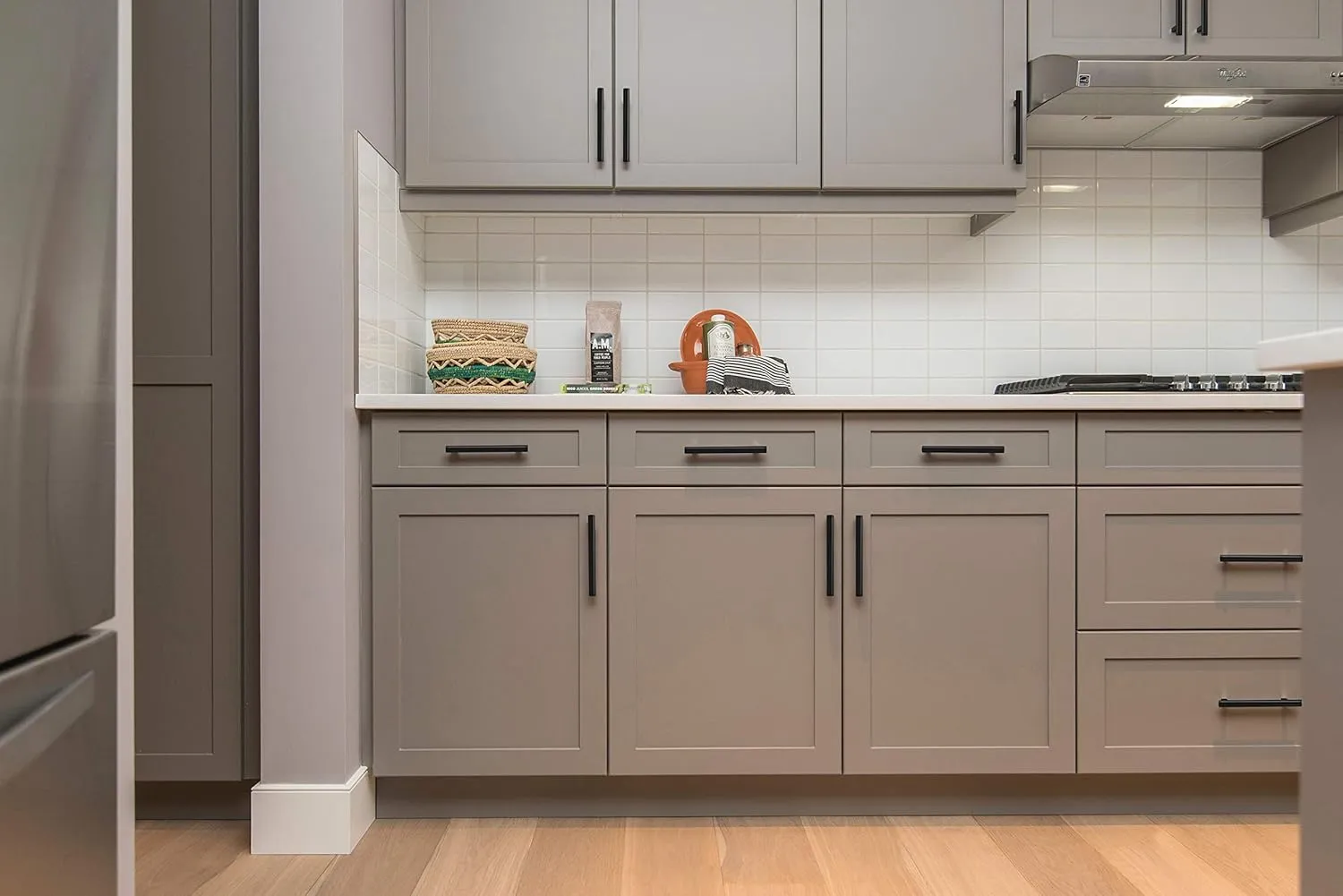 Ravinte 25 Pack | 5'' Matte Black Cabinet Pulls Stainless Steel Cabinet Handles 5”Length, Kitchen Drawer Pulls 3inch Hole Center