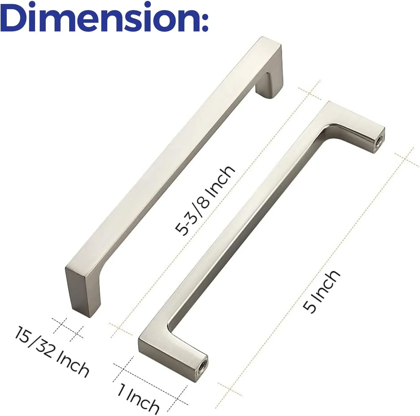 Ravinte 25 Pack Solid 5 Inch Kitchen Square Cabinet Handles Brushed Nickel Pulls Drawer Pulls Kitchen Cabinet Hardware Handles