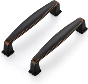 Ravinte 5 Pack Solid 3-3/4 Inch Kitchen Cabinet Handles Oil Rubbed Bronze Cabinet Pulls Drawer Pulls Kitchen Cabinet Hardware Kitchen Handles for Cabinets Cupboard Handles Drawer Handles