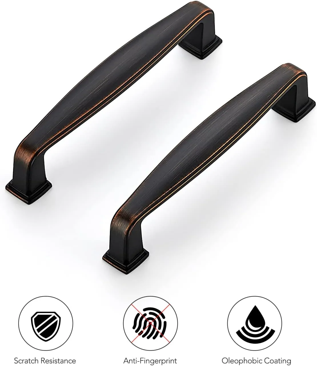 Ravinte 5 Pack Solid 3-3/4 Inch Kitchen Cabinet Handles Oil Rubbed Bronze Cabinet Pulls Drawer Pulls Kitchen Cabinet Hardware Kitchen Handles for Cabinets Cupboard Handles Drawer Handles