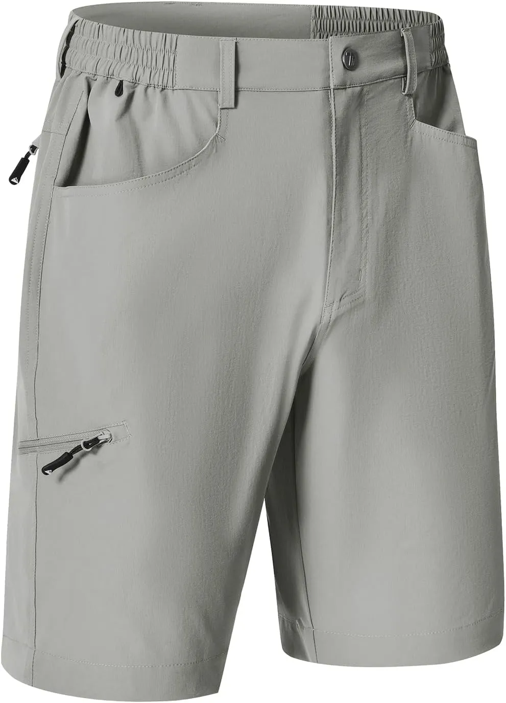 Rdruko Men's 9” Golf Shorts Stretch 4 Pockets Dress Shorts Elastic Waist Casual Flat Front Quick Dri Work Hiking Zip Cargo