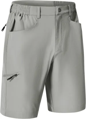 Rdruko Men's 9” Golf Shorts Stretch 4 Pockets Dress Shorts Elastic Waist Casual Flat Front Quick Dri Work Hiking Zip Cargo