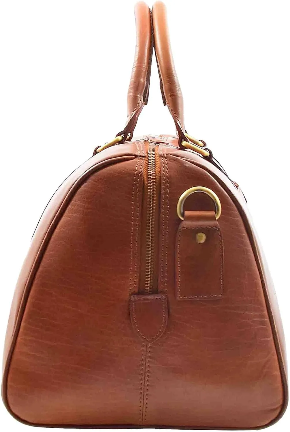 Real Leather Large Size Holdall Duffle Bag Genoa, Cognac, L, Travel Duffle