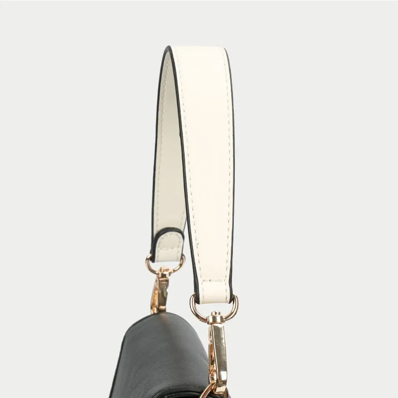 Realaiot 100% Genuine Leather Bag Strap Handbags Handles For Handbag Short Bag Strap Purse Strap Golden Buckle Replacement Bag Belt Band