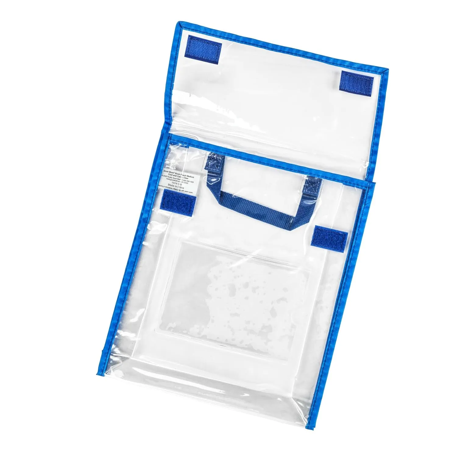 Really Good Stuff Store More Medium Clear Book Pouch Cool and Calm - 4 Pack