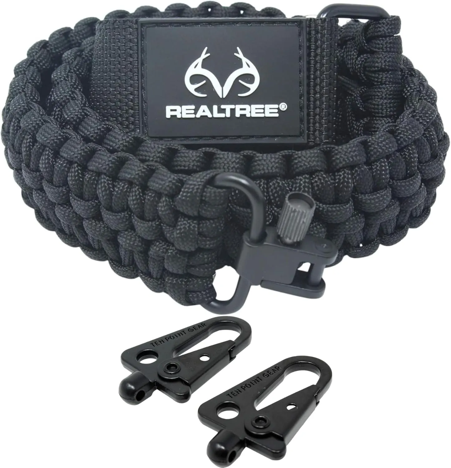 Realtree Paracord Traditional 2 Points Gun Sling 550 Adjustable w/Swivels and Adapter. Officially Licensed Outdoor Sling. Perfect for Hunting and Survival Use. Super