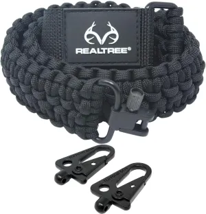 Realtree Paracord Traditional 2 Points Gun Sling 550 Adjustable w/Swivels and Adapter. Officially Licensed Outdoor Sling. Perfect for Hunting and Survival Use. Super