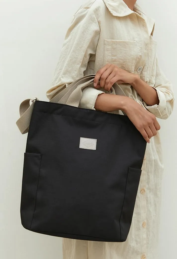 Recycled Polyester Laptop Tote Bag with Pockets and Zipper, Lightweight Crossbody Water Repellent, Fit 14" Laptop - IWP