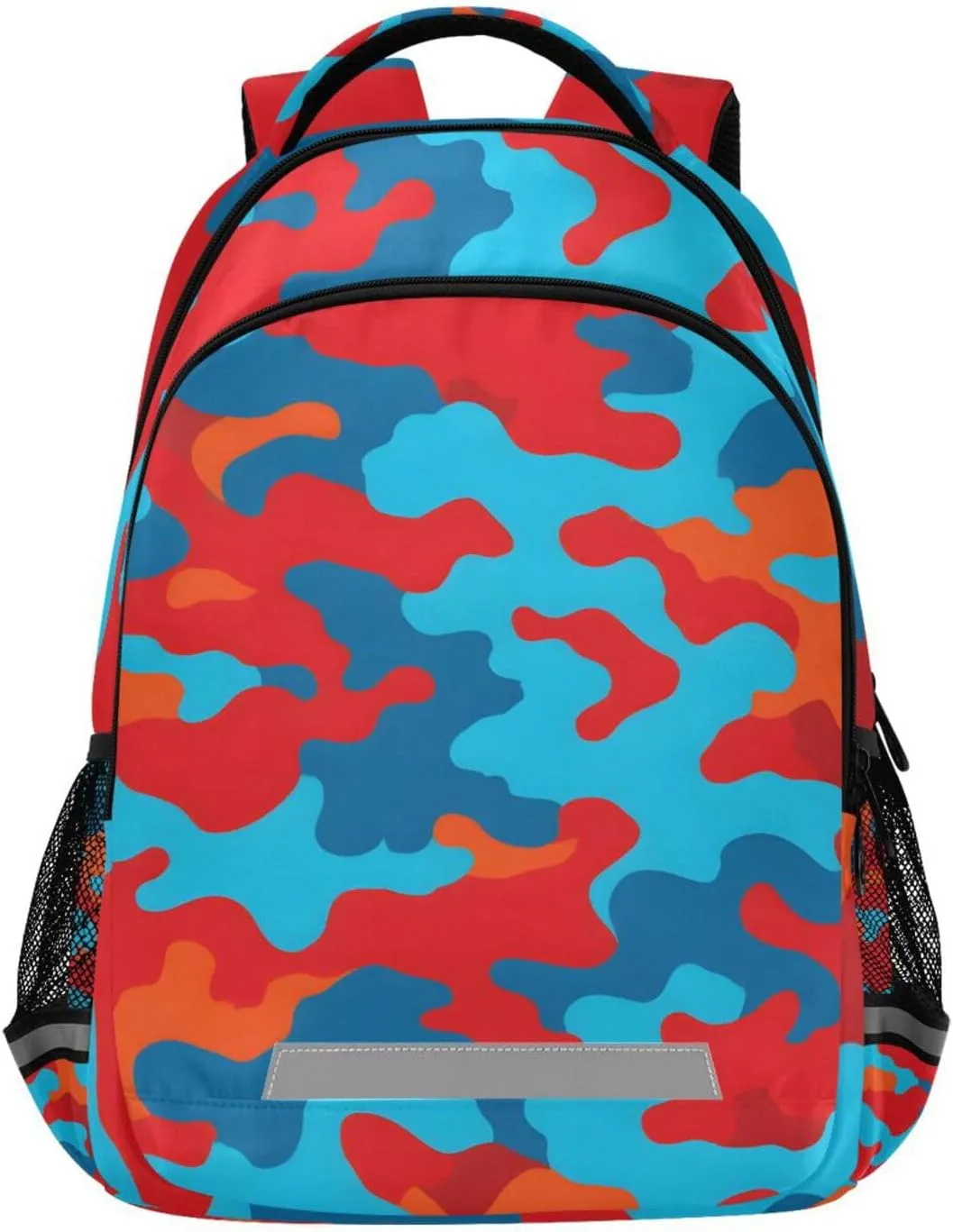 Red Blue Camouflage Backpack for Girls Boys School Bookbag Kids Daypack Lightweight Laptop Backpack Back to School Supplies