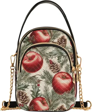 Red Fruit Pine Cone Small Crossbody Bags for Women Adjustable Strap Purses Travel Handbags 20859134