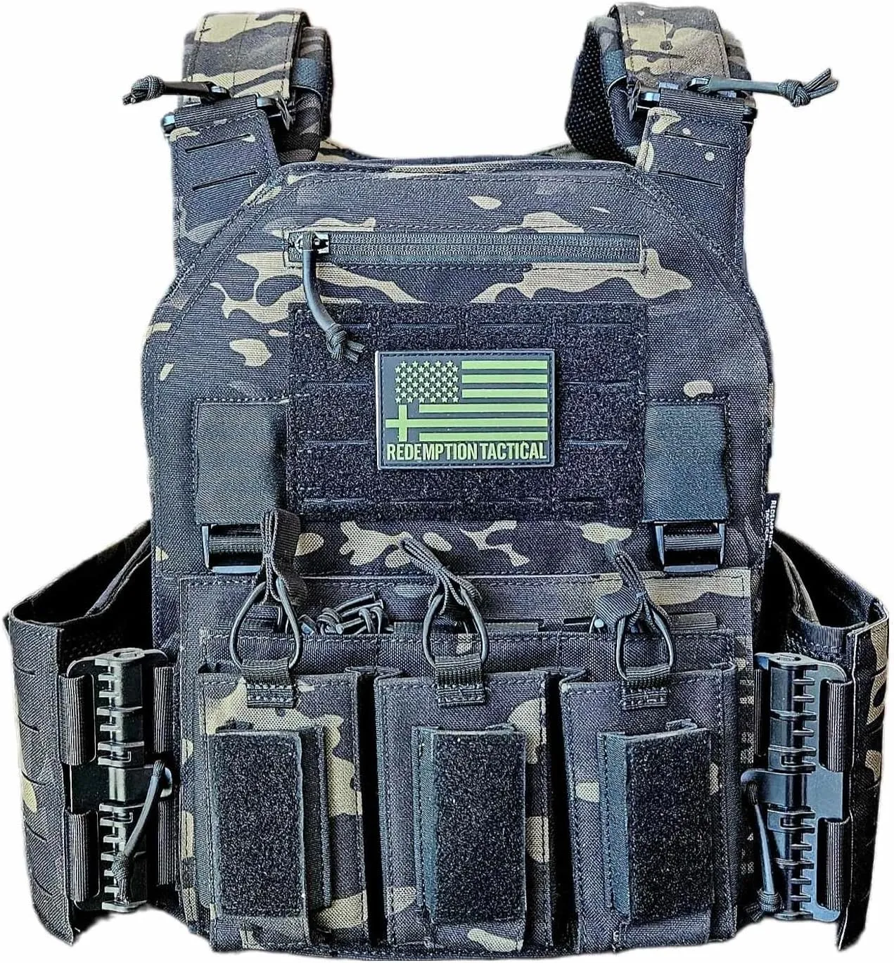 Redemption Crusader 2.0 Molle Quick Release Buckles Vest with Side Cummerbund Pouches and Triple Pouch