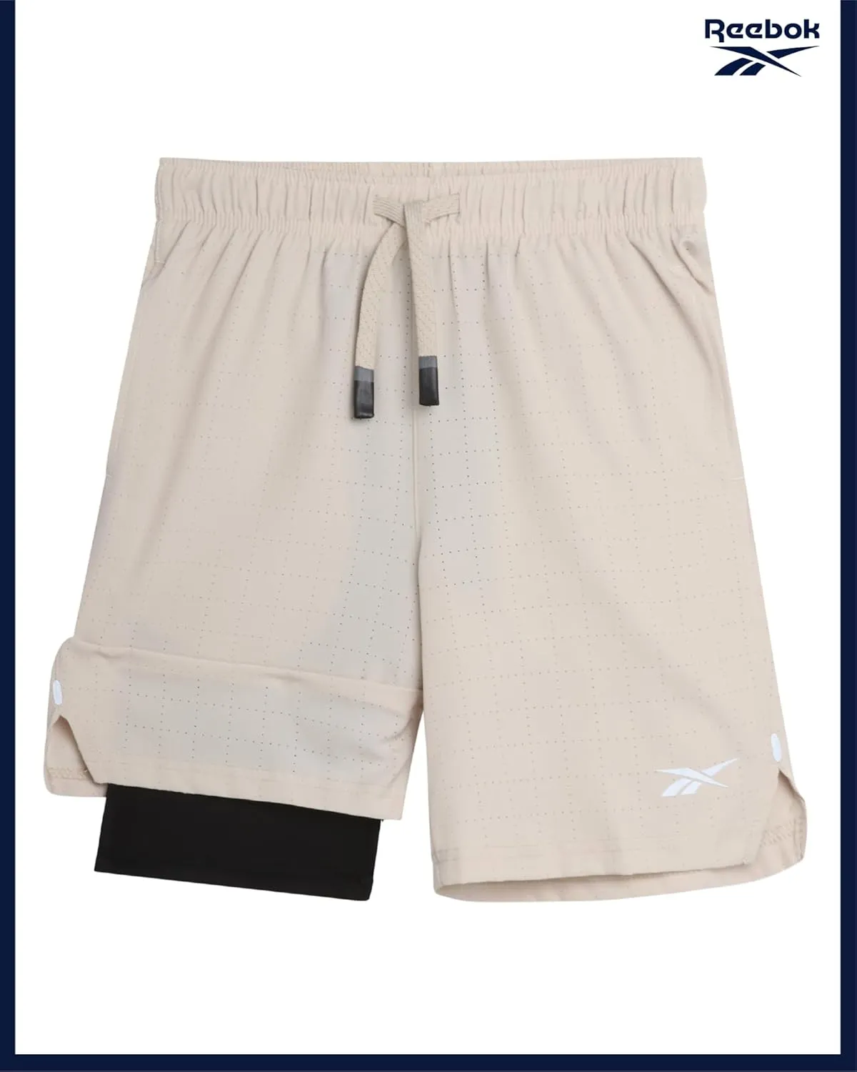 Reebok Boys Athletic Shorts 2 Pack – 2-in-1 Boys Basketball Shorts with Compression Liner – Quick Dry Running Shorts