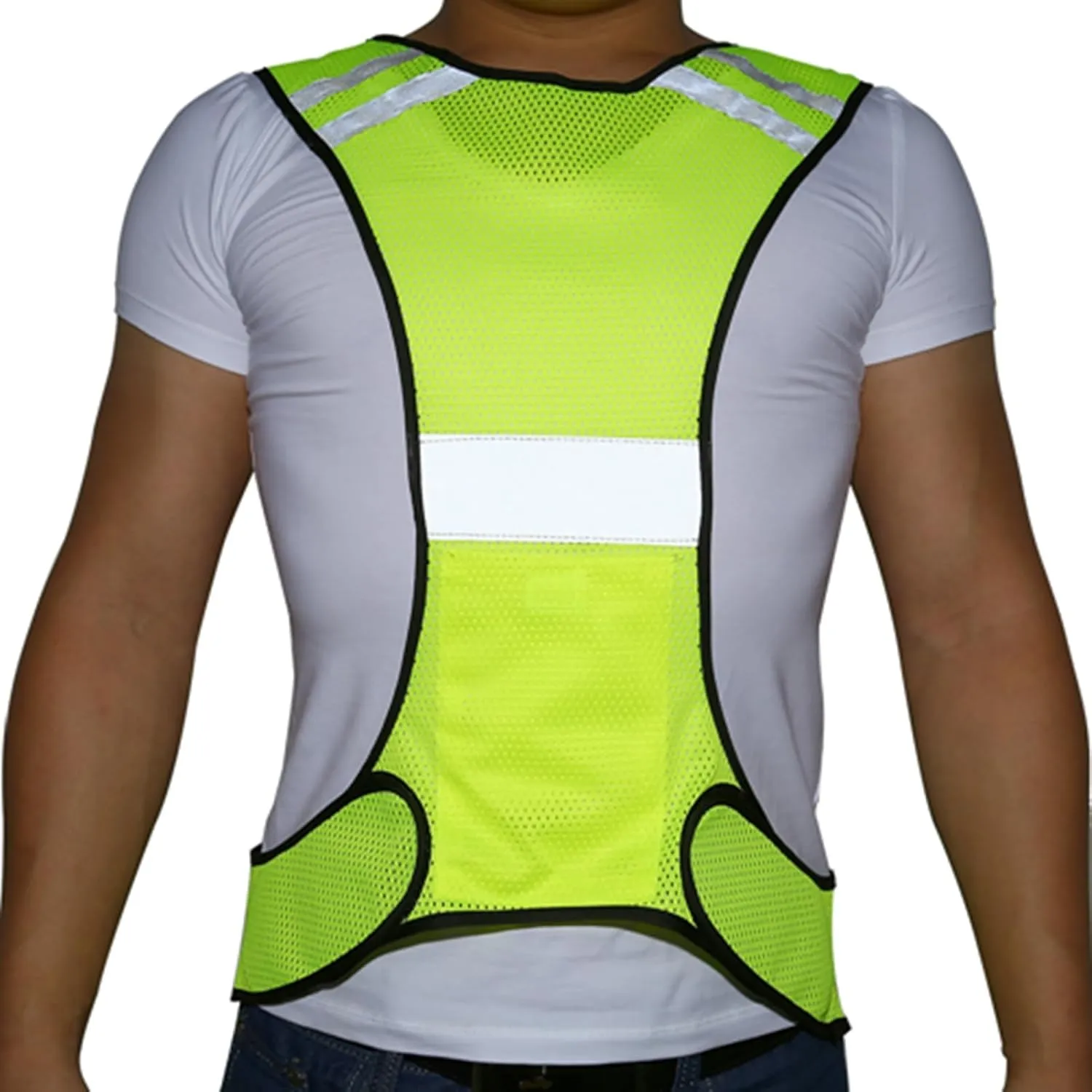 Reflective Running Vest, High Visibility Running Vest with Reflective Strips, Safety Running Gear, for Running, Jogging, Walking, Cycling, Fits Outdoor Clothing
