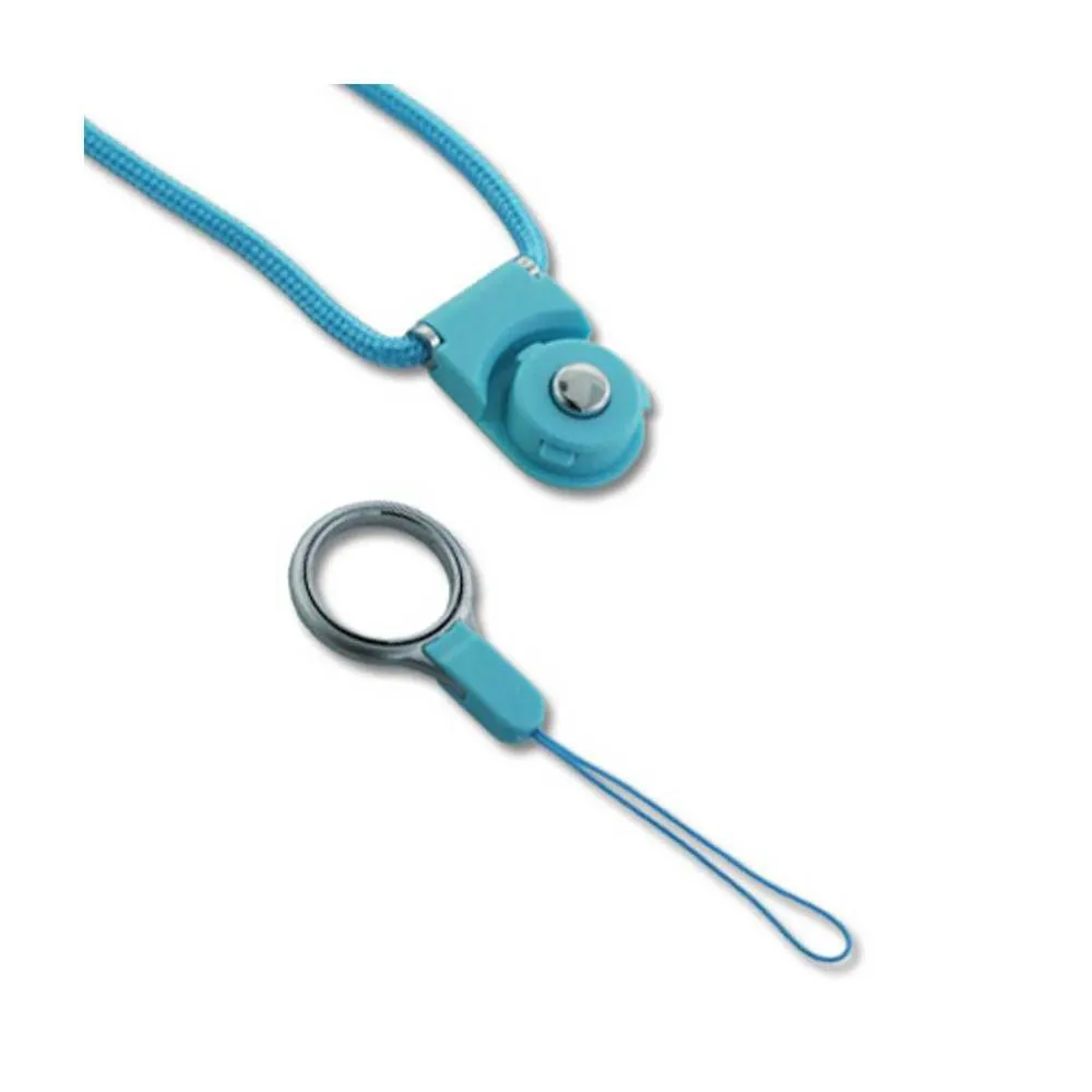 Reiko REIKO LONG LANYARD STRAP WITH CLIP IN BLUE