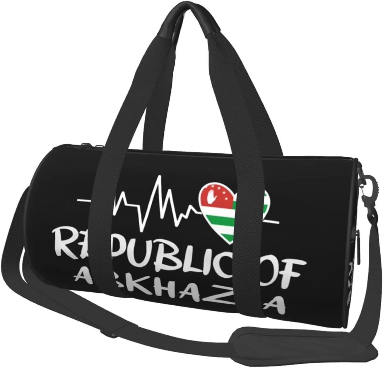 Republic Of Abkhazia Heartbeat Duffel Bag Gym Bag Travel Sports Tote Large Foldable Beach Swim Yoga7