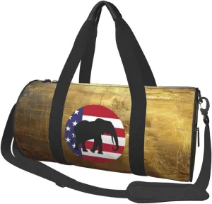 Republican Elephant Mascot Usa Flag Duffel Bag Gym Bag Travel Sports Tote Large Foldable Beach Swim Yoga9