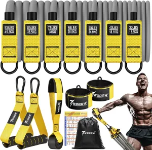 Resistance Bands, 350lbs/450lbs Heavy Exercise Bands with Handles, Workout Bands Set for Working Out Men, Fitness Weight Bands for Strength Training, Stretching, Slim, Physiotherapy