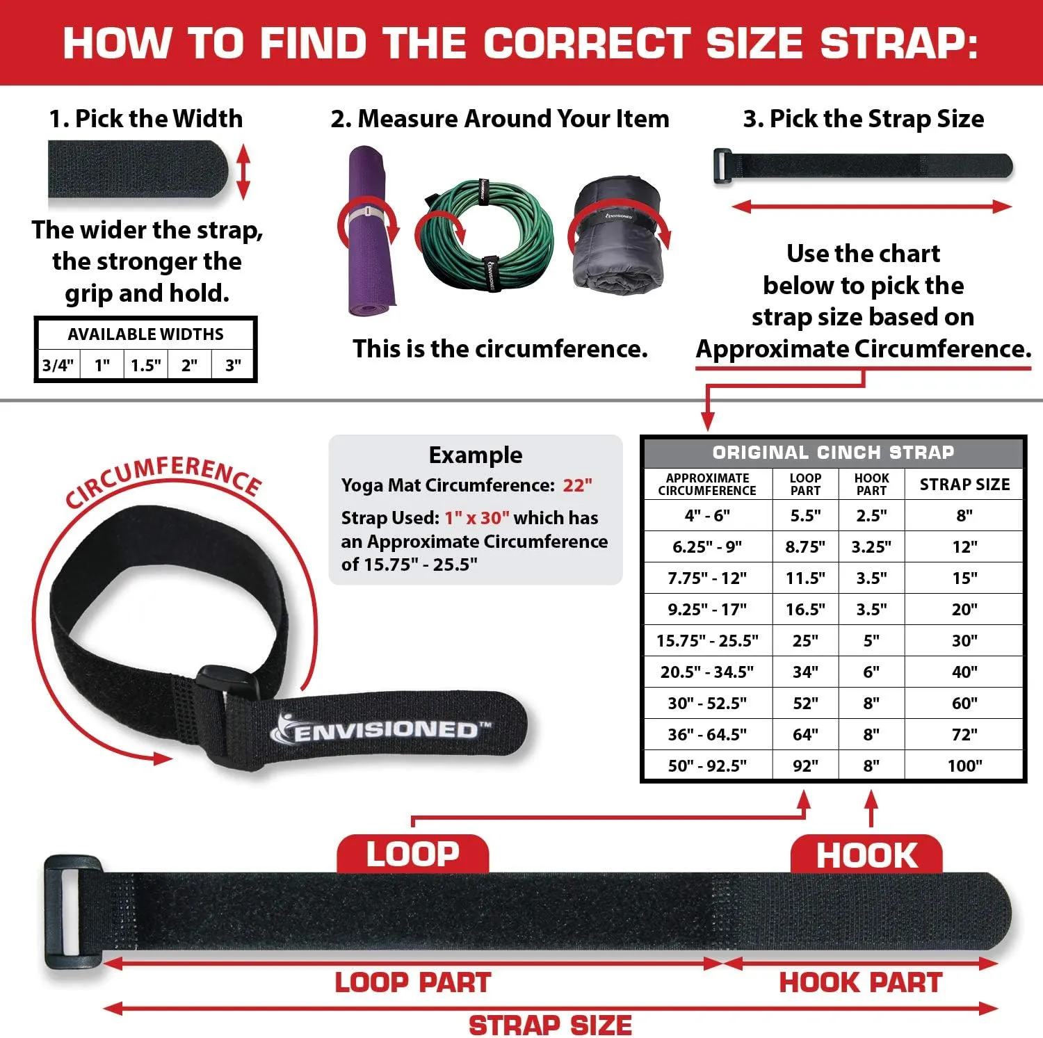 Reusable Cinch Straps 1" x 15" - 12 Pack, Multipurpose Quality Hook and Loop Securing Straps (Black) - Plus 2 Free Bonus Reusable Cable Ties