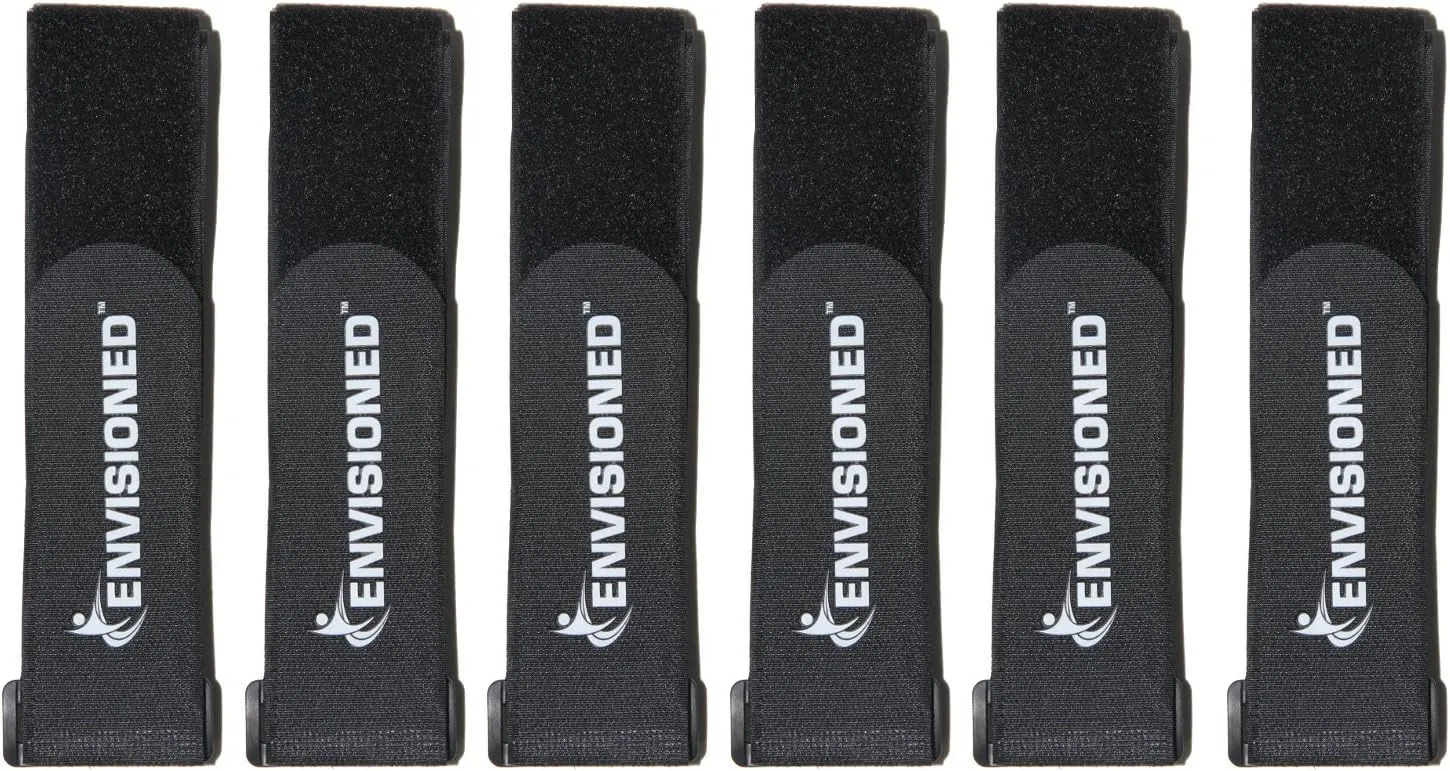 Reusable Cinch Straps 2" x 30" - 6 Pack, Multipurpose Strong Gripping, Quality Hook and Loop Securing Straps (Black)