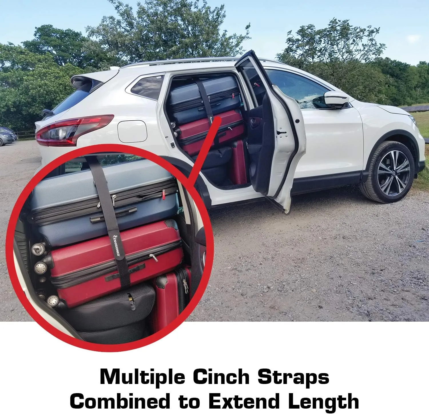 Reusable Cinch Straps 2" x 30" - 6 Pack, Multipurpose Strong Gripping, Quality Hook and Loop Securing Straps (Black)