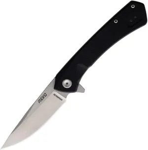 REVO Warden Folding Pocket Knife - 3.875" 14C28N Blade with G10 Scale Handle - Flipper Tab Assisted Open System - Durable EDC Knife (Black)
