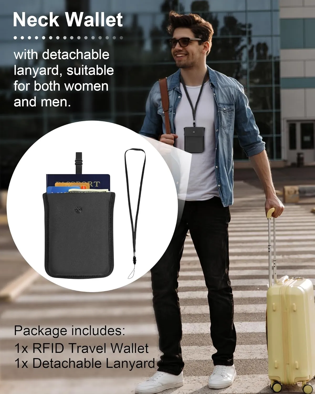 RFID-Blocking Travel Bra Wallet, Hidden Money Pouch with Adjustable Elastic Strap, Ideal Secret Pocket Protect Your Passport Credit Cards Valuables