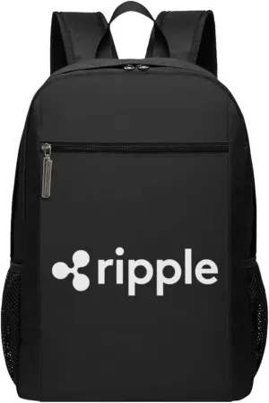 Ripple Xrp Travel Laptop Backpack, Business Anti Theft Slim Sturdy Laptops Backpacks, College Computer Bag Gift for Men & Women Fits 17 Inch Notebook,Black