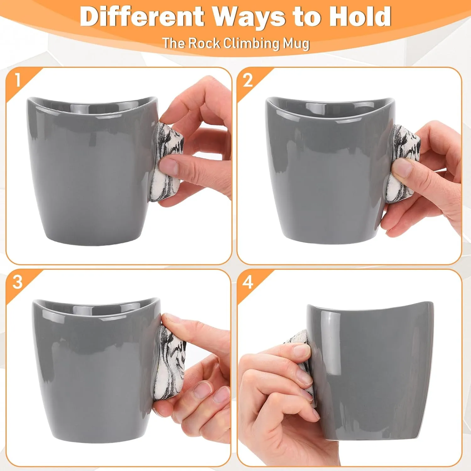 Rock Climbing Mug, 16 oz Ceramic Mug with Climbing Training Handles, Rock Climbing Gifts for Men Women, Climbing Hold Mug Bouldering Coffee Cup