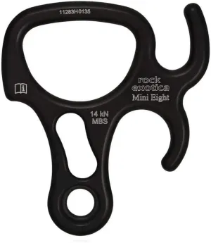 Rock Exotica MiniEight Descender - Lightweight Aluminum Figure 8 with Side Ears for Rappelling and Rope Control – Made in The USA