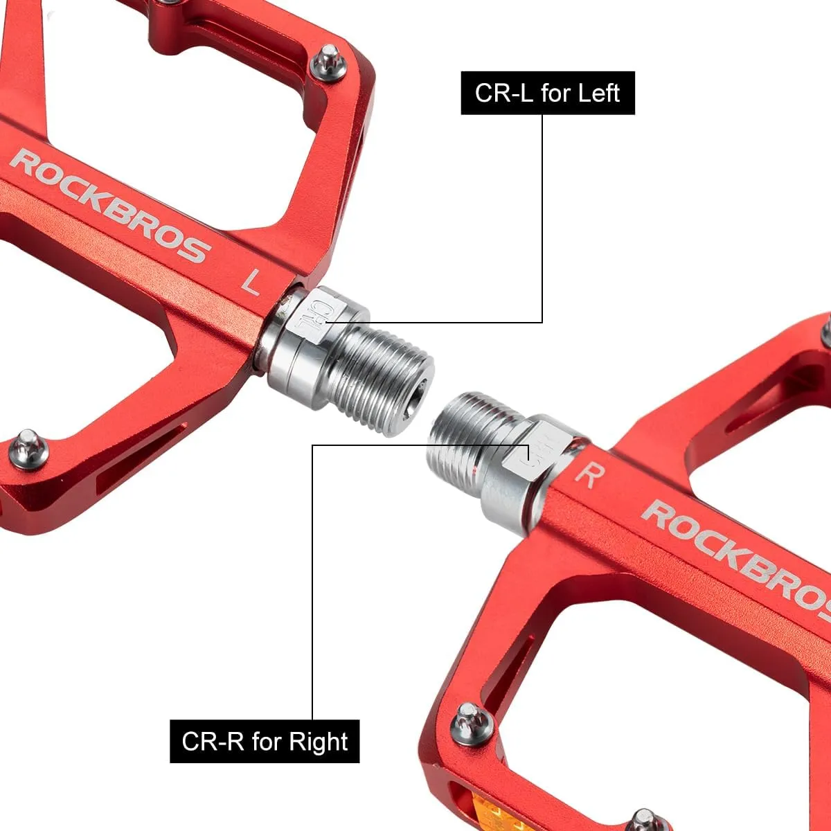 ROCKBROS Mountain Bike Pedals MTB Pedals Bicycle Flat Pedals Aluminum 9/16" Sealed Bearing Lightweight Platform for Road Mountain BMX MTB Bike