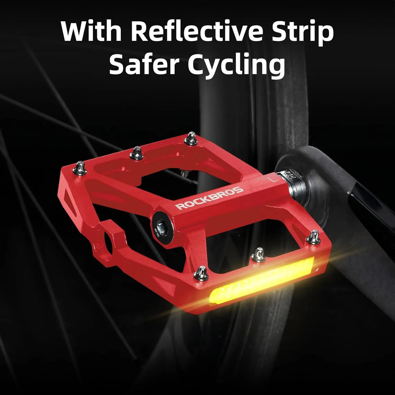 ROCKBROS Mountain Bike Pedals MTB Pedals Bicycle Flat Pedals Aluminum 9/16" Sealed Bearing Lightweight Platform for Road Mountain BMX MTB Bike